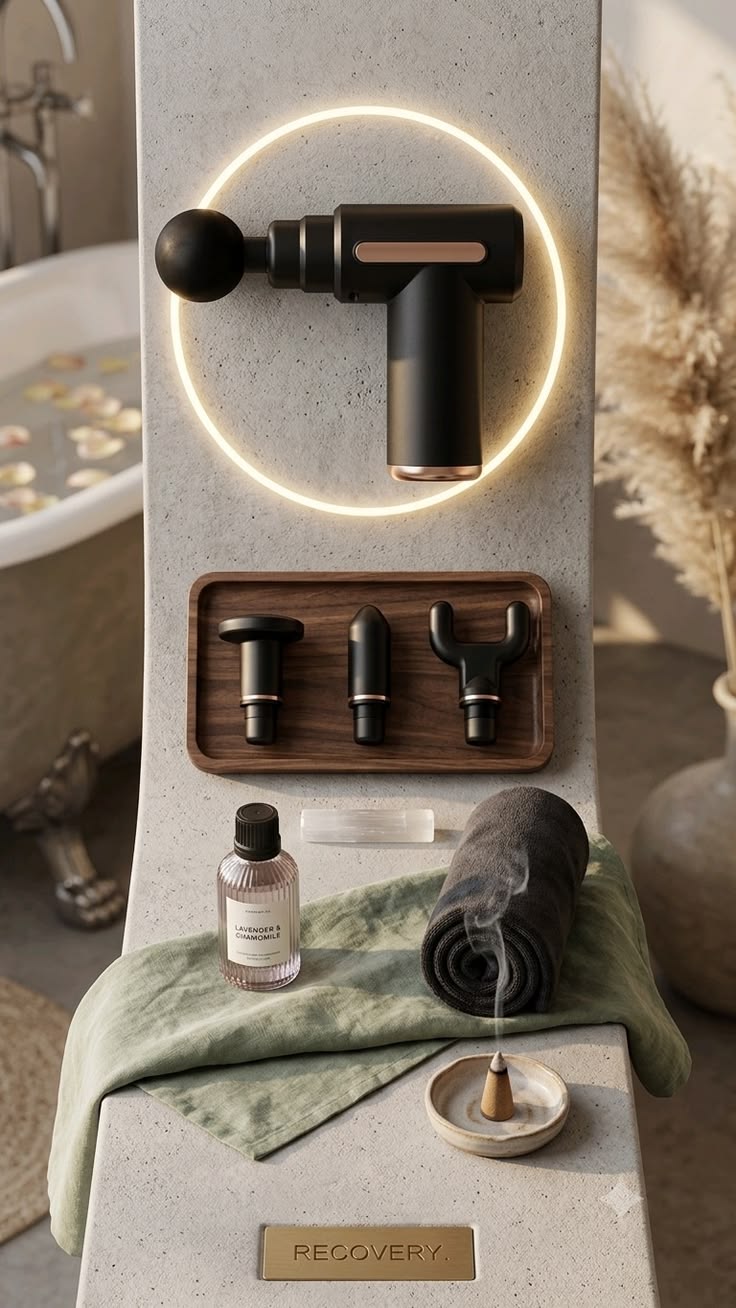 Pistola de Massagem com kit de cabeças intercambiáveis